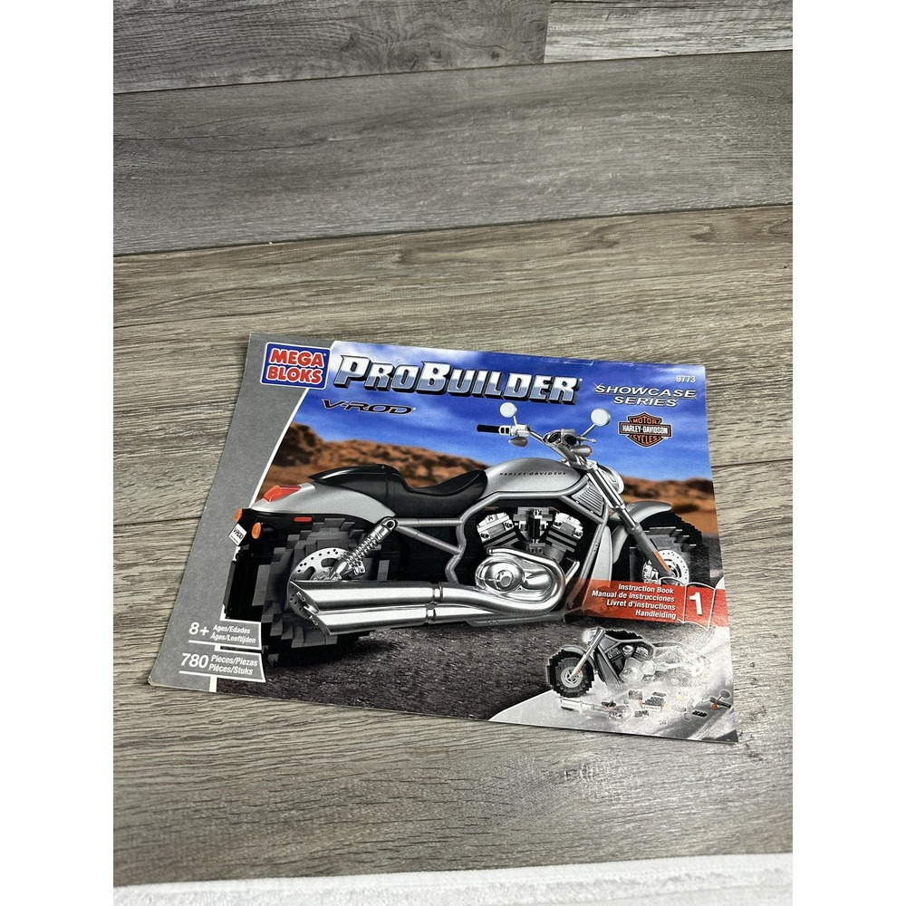 Vintage 2003 Mega Bloks‎ Probuilder Harley V-Rod 9773 Instruction Manual Toy